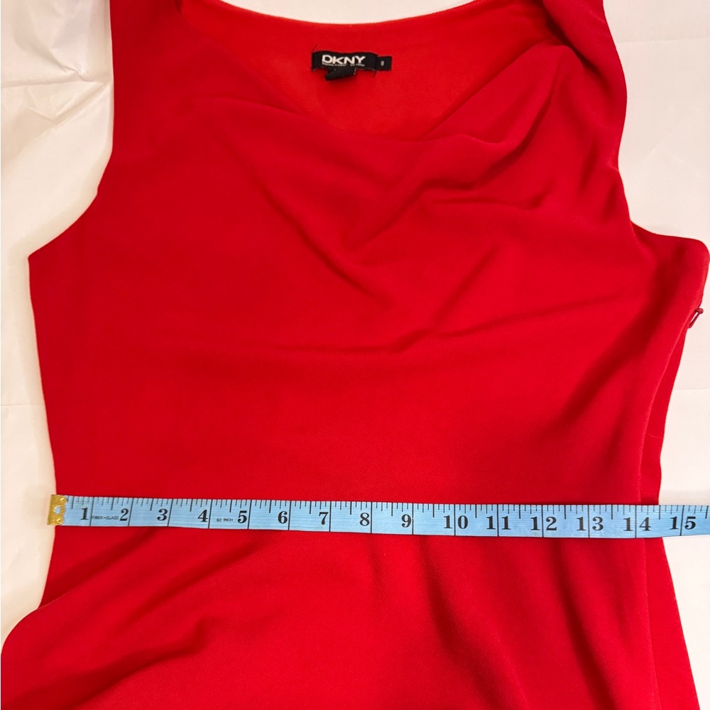 Pre-Owned DKNY Red Sleeveless A-Line Dress Size 8 - Picture 10 of 10
